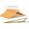 Quality Wooden Hangers - Slightly Curved Hanger Set - Solid