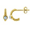 Gold Plated Sterling Silver Moonstone Beaded Stud Earrings