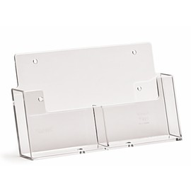 Taymar A6 Portrait Wall Mounting Leaflet Holder with 2 Pockets - Clear
