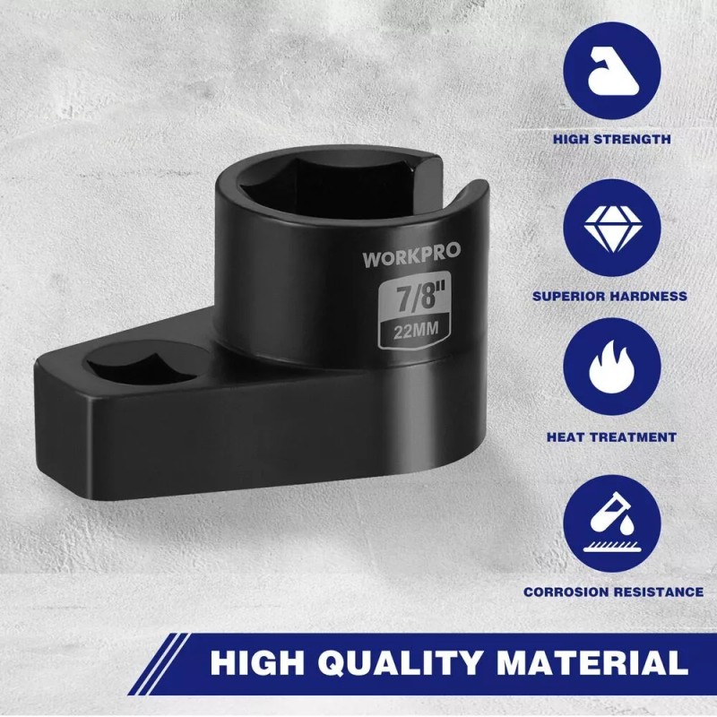 WORKPRO O2 Offset Oxygen Sensor Socket 3/8" Drivex 7/8" 22mm