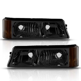 ACANII - For 2003-2006 Chevy Silverado 1500 2500 3500 Smoked Lens Parking Lights Bumper Signal Lamps Pair Set Left+Right