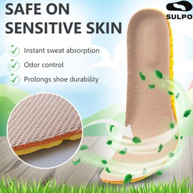 SULPO 3 Pairs of Insoles for Fresh Feet - Soles for Shoes with Extra Cushioning, Sports Insoles for Men and Women, Insoles Against Foot Odour, Size 39-40