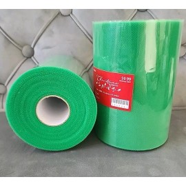 GiftWrap Etc. Lot Of 2 Green Christmas Tulle Ribbon Roll - 6" x 100 Yards ( 300ft, 91m) Each
