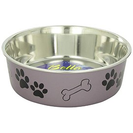 Loving Pets Metallic Bella Bowl Dog Bowl, X-Large, 3 Quarts, Grape