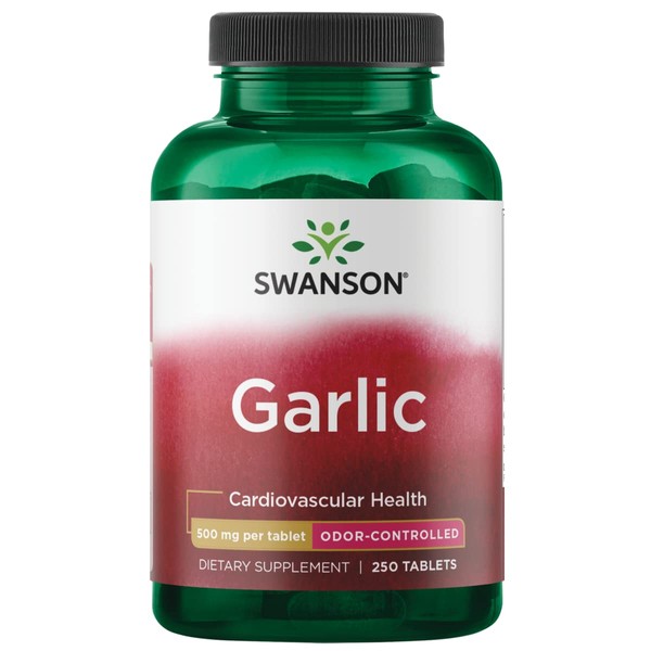 Swanson Odor-Controlled Garlic 500 Milligrams 250 Tabs