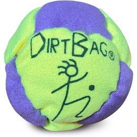 DIRTBAG Classic Footbag Hacky Sack, Handmade, Pro-Grade Durability, Premium Quality, Original Design, Fluorescent Yellow/Purple.