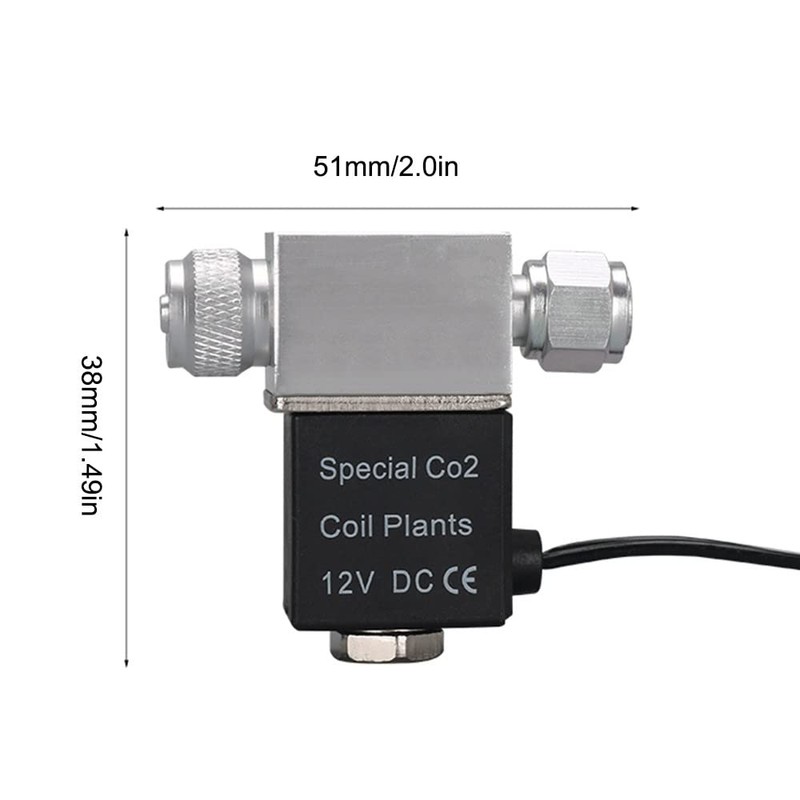 DONGKER CO2 Solenoid Valve, DC 12 V Aquarium CO2 Regulator,