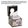 TOLIDA PU+ Wood Square Tissue Box Cover - Retro Household