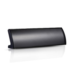 SINKAA 5Pcs Name Plate Holder for Desks, 2.36'' x 8'' Curved Sign Holder Stand for Table Display, Aluminum Nameplate Stand with Plastic Film - Black