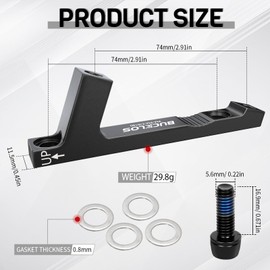 BUCKLOS PM/is Front Rear 180/203mm Disc Brake Caliper Mount Adapter Gear Parts Accessories, CNC Machined Aluminum Alloy Rotor Adapter with Bolts