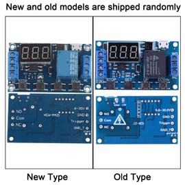Timer Switch Module DC 6V~30V Trigger Delay On/Off Cycle Timer Relay Switch Module with Digit LED Display Micro USB 5V, Relay