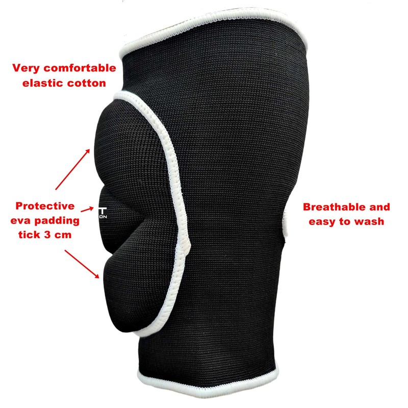 Pair of Elastic Cotton Volleyball Padded Knee Pads EVA Sports