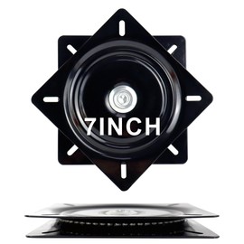 7 Inch Lazy Susans Turntable Bearings Swivel Zinc Plate, Black Square Lazy Susan Hardware, Heavy Duty Lazy Susan Replacement Parts for Table, Chair, Round Bar Stools (7 Inch(2 Pack))