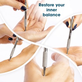REMOS Acupressure & Meridian Pen - Stainless Steel - 10 cm Ball-Ø 1.5/3.5 mm