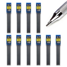 Premium 0.7mm HB Mechanical Pencil Lead Refills - 120 Pieces (10 Tubes x 12 Leads) - Hi-Polymer Break-Resistant Graphite for Smooth Writing - Compatible with Automatic & Drafting Pencils