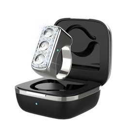 ZOZVO Wireless Remote Control Ring Remote Controller with Rhinestones for Social Video, Scrolling Ring for Selfie, Slideshow, Kindle App Page Turner, Remote Control Fashion Trend - Color: Sliver