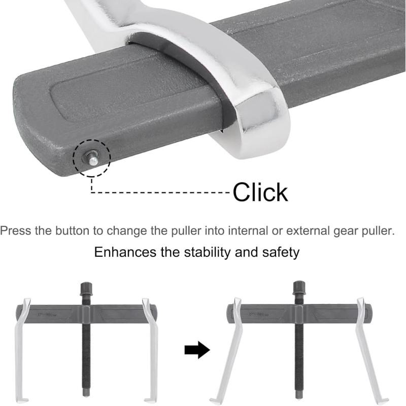 Chgimposs 12 Inch 2-Jaw Gear Puller Adjustable CR-V Bearing Puller