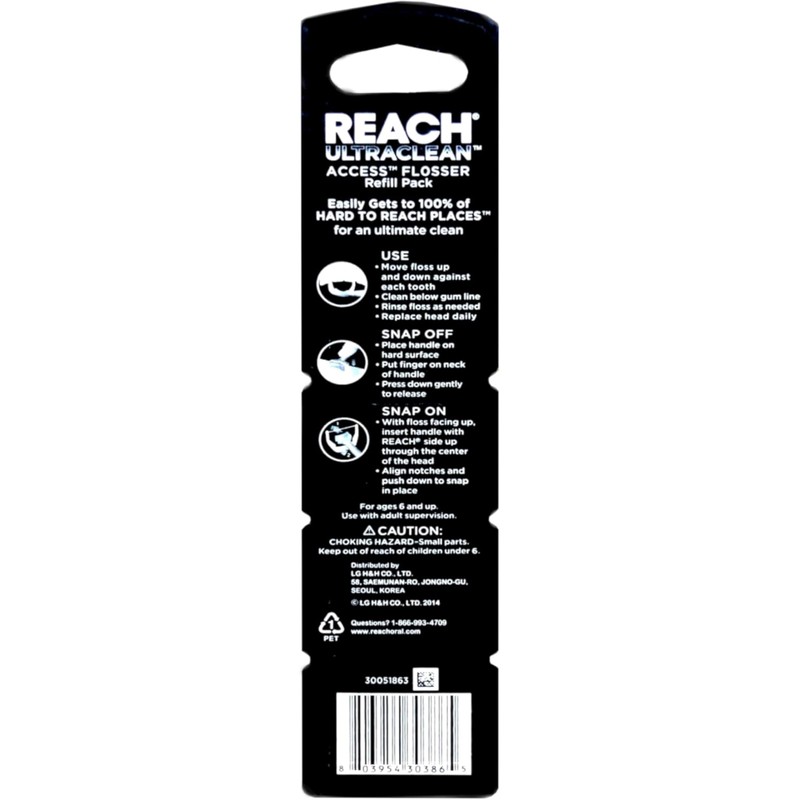 Listerine Ultraclean Access Flossers Disposable Heads Fresh Mint Crystals 28