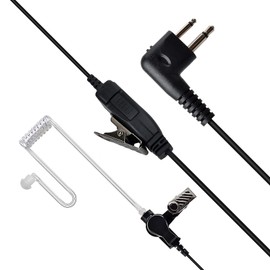 UAYESOK Safety Earpiece 2 Pin Concealed Air Acoustic Tube Radio Headset with PTT Microphone for Motorola CP040 DP1400 GP68 GP88 GP300 CT150 Pro1150 Hyera Midland 2 Way Radio
