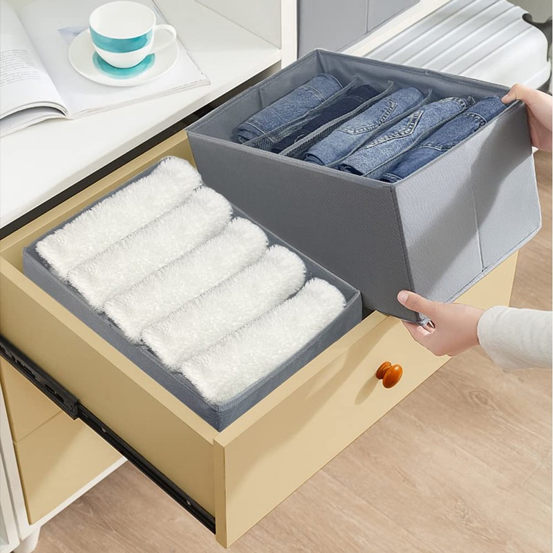 MORELX Kleiderschrank Organizer, 2 Stück Größer Jeans Schrank Organizer, Faltbare