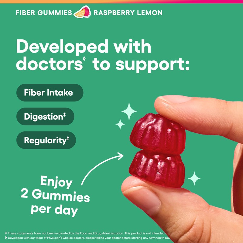 Physician’s Choice Fiber Gummies for Digestive Health & Regularity -