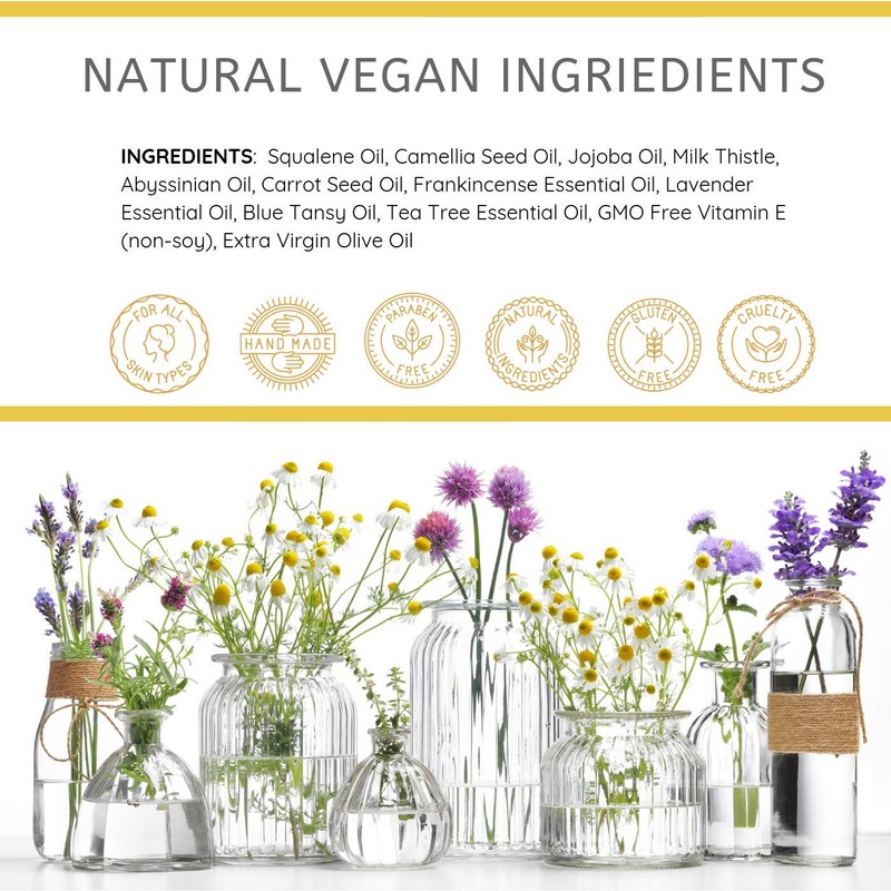 Balancing Blue Tansy Face Oil – Skin Glowing Serum. Anti