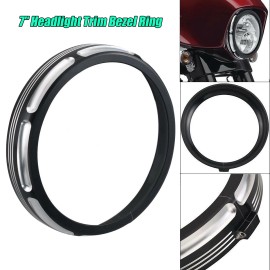 Unbranded 7" Headlight Trim Bezel Ring For Harley Street Electra Glide Road King 1996-2023