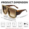 FEISEDY Oversized Square Sunglasses for Women with Sparkling Rhinestone Thick
