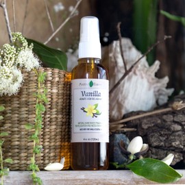 Positive Essence Vanille Raumspray und Lufterfrischer, hergestellt aus reinem ätherischen Vanilleöl, 100% natürliches Duftspray, entspannender Raumspray, Schlafspray, Kissenspray (120 mL)