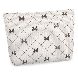 GEEHUA Cute Bow Makeup Bag, Large Capacity Coquette Travel Makeup Bag Travel Bows Cosmetic Toiletry Bags Pouch Aesthetic Handbags Organizer Bags for Women Girls Traveling Storage