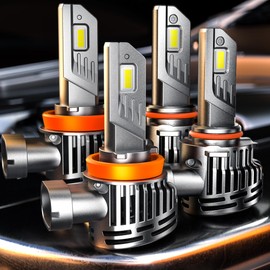 GloDrv [2025 Upgrade] H 11 90 05 Led Bulbs [Latest & Brightest] 50000lm 900% Brightness With 6000k Cool White，Direct Installation Fog Light Bulbs, IP68 Waterproof, Plug and Play, Pack of 2