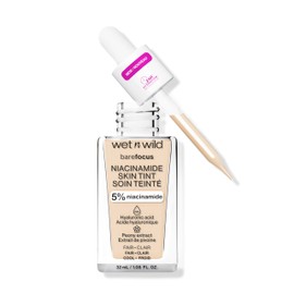 Wet n Wild Bare Focus Niacinamide Skin Tint, Lightweight Foundation with Buildable Formula, Enriched with Hyaluronic Acid and Vitamin E for a Radiant Look, Fair