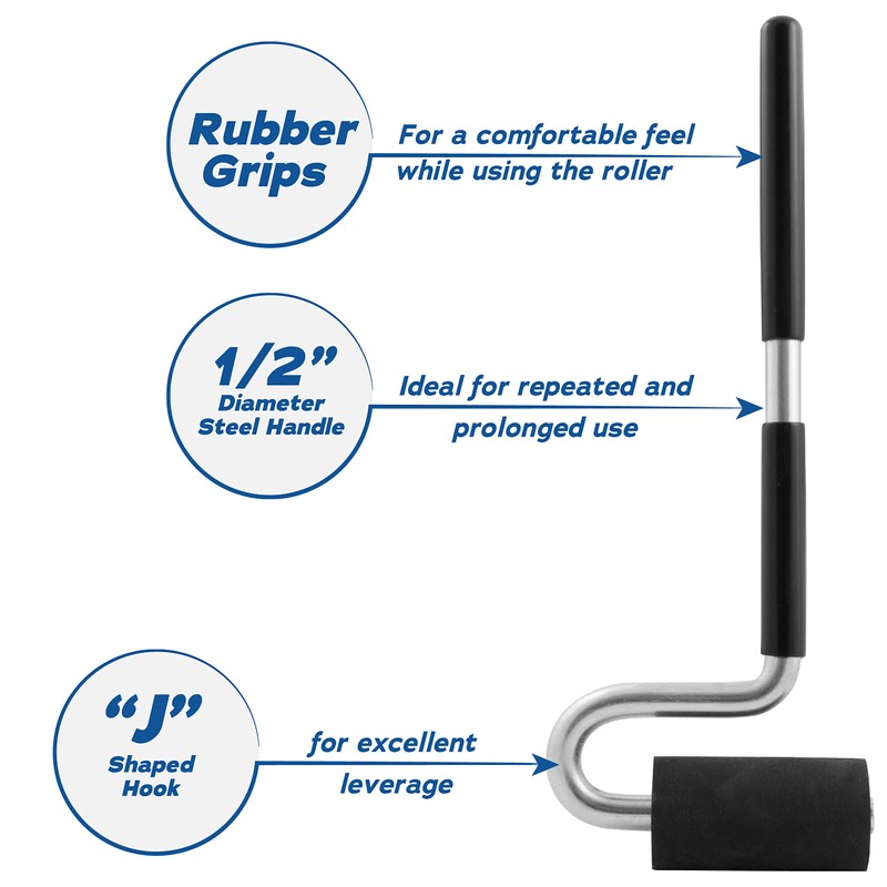 Fulton Long Handle J Roller with Thick Rubber Roller 1-1/2”