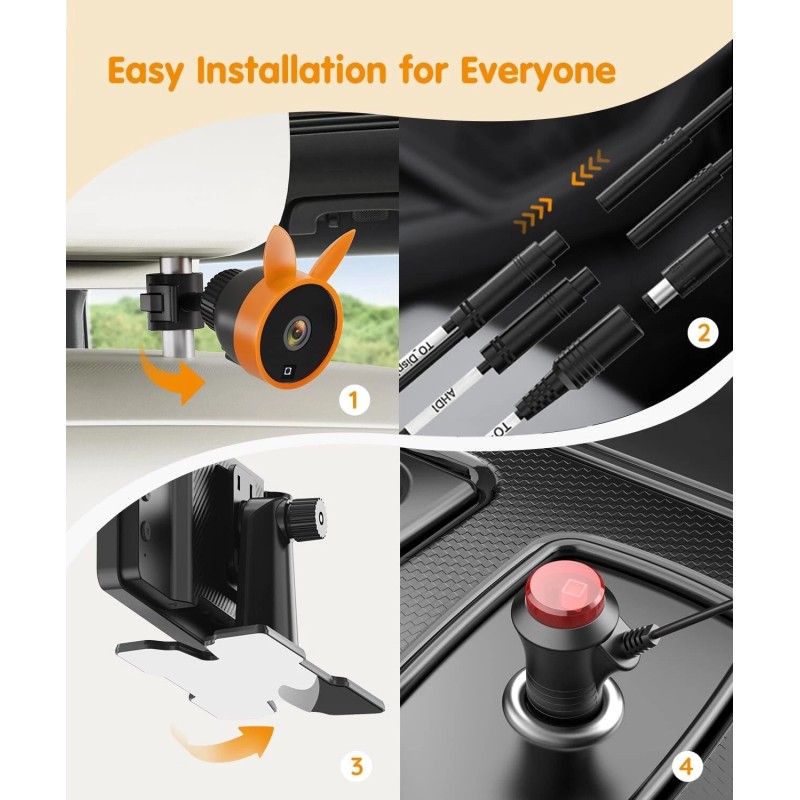 Babyvue Baby Car Dual Cameras 7.2" 1080P HD Display Split-Screen