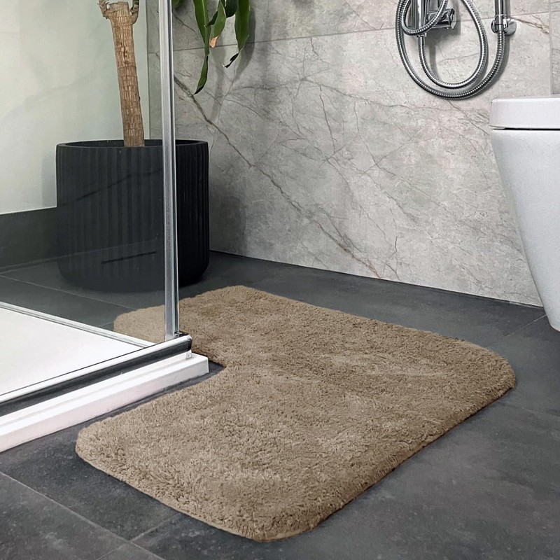 Allure Corner Shower Mat – 100% Cotton L-Shaped Bath Mat