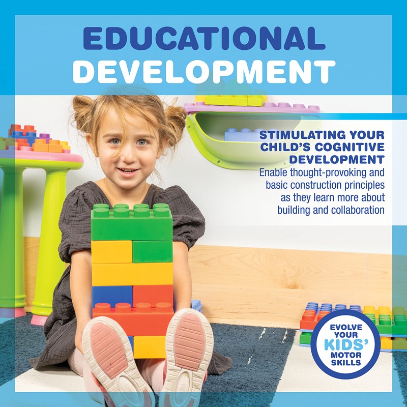 UNiPLAY Plump Soft Building Blocks - 24-Piece Jumbo Stacking Multicolor