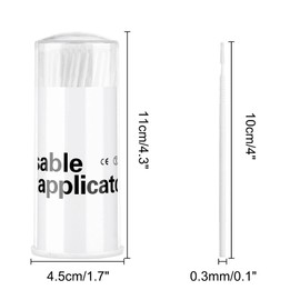Dming 200 Pieces Disposable Micro Brush Applicator Microswabs for Eyelash Extension Removing Tools, Mini Cotton Swab Brushes for Makeup and Personal Care (White)