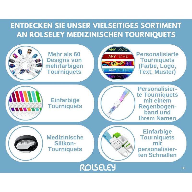 Rolseley Professional quick and slow release medical nurse tourniquets, variety