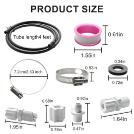 Screw Man CL200 Offline Chlorinator Hose Swimming Pool Tubing Connection Kit with Saddle Connectors Clamps and Check Valve Control Valve Fits for CLX220PAK, Chlorine Feeder Parts