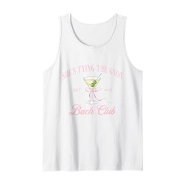 She's tying the knot Bridal Shower Coquette Bow Bachelorette Tank Top