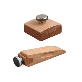 2pcs Hand Sanding Block,Wooden Sandpaper Block Set,Square Bevel Wedge Hand Sanding Block,for DIY Leather Craft Accessories