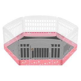 Marsui Dog Playpen Bottom Pad Fits for 36inch W and 24inch H 6 Panels Exercise Pet Dog Mat Puppy Crate Pad Reusable Washable Pet Training Pee Mat Hoop and Loop Design, Playpen Not Included(Pink)