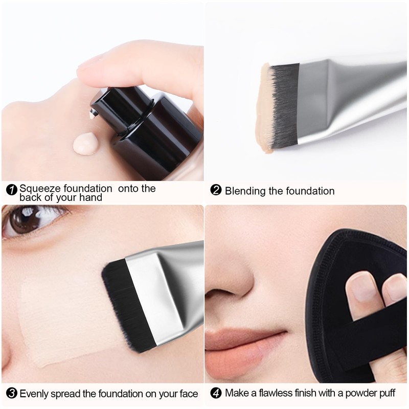 BEAUTYFACTOR Flat Foundation Brush,Korean Makeup Brush Spatula Facial Brush for