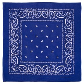 Bandanas grandes 100% algodón Paisley (22 x 22 pulgadas), Azul Royal, 12 Pieces (12pcs)