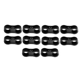 MAX COOL 10Pcs Black AN6 6AN AN-6 Nylon Braided Stainless Hose Separator Fuel line Mounting Clamps Hose Fitting Adapter Great for Fuel Hose, Oil Line, Brake Line, Water Pipe and Gas Line