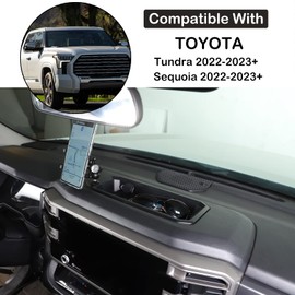Aunginsy Car Center Console Dash Storage Tray Compatible with Toyota Tundra/Sequoia 2022-2023 Dashboard Storage Box Organizer Holder Tray Dash Storage Insert Mounted Tray With Phone Holder Accessories