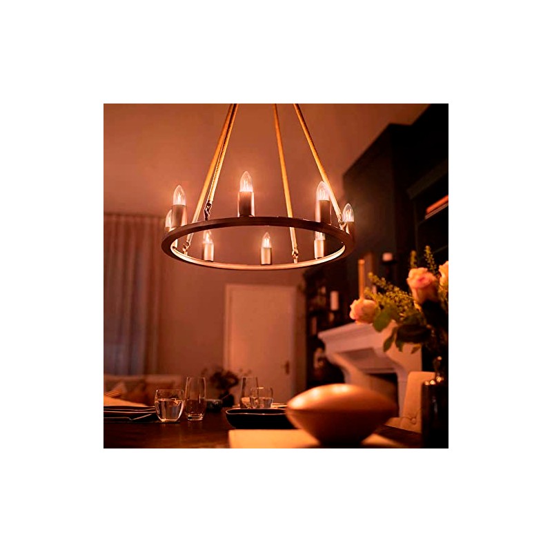 Philips LED Vela luz cálida 4.5W 40W base E27 3pack