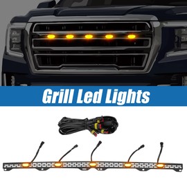 A ABSOPRO Grill LED Light Front Grille Lights with Bracket for Toyota Tundra 2014-2020 Amber Light