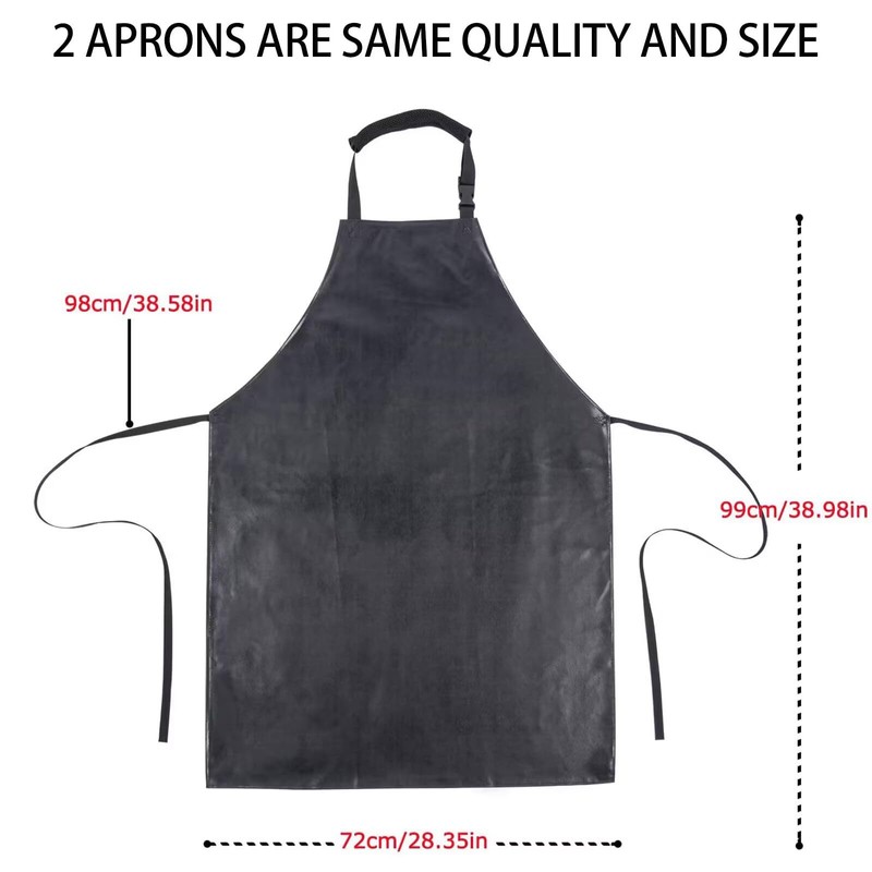 Homsolver 2 Pack Waterproof Rubber Aprons, Heavy Duty Butcher for