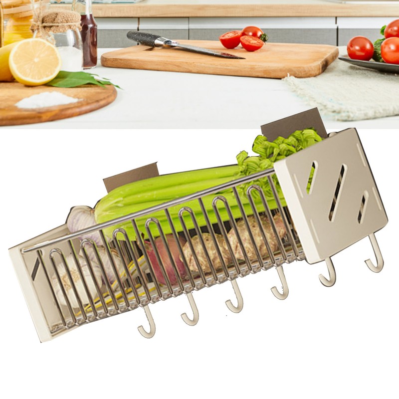 Kitchen Wall Mounted Shelf Multifunctional Hanging Drainage Organizer Basket for